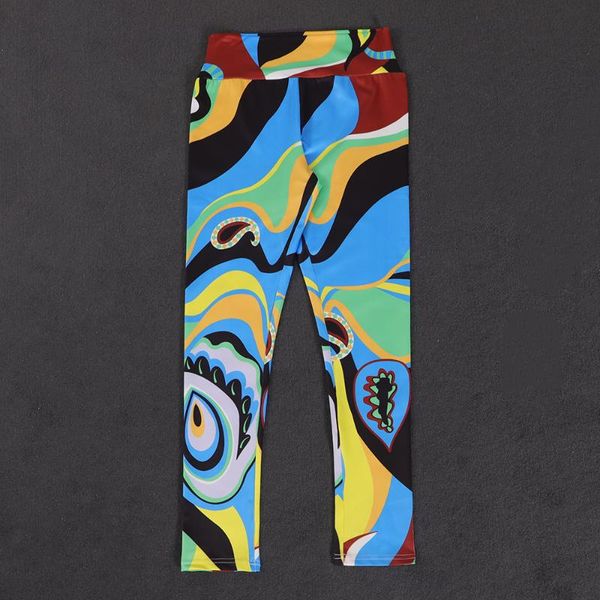 

women's leggings autumn 2021 street casual walking printed high waist pant, Black