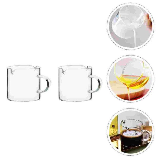 

mugs 2pcs household heat-resistant cups miniature glass versatile