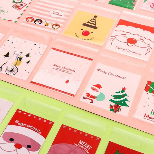

gift wrap party supplies snack decoration seal opp self adhesive year christmas candy bag transparent cookie bags