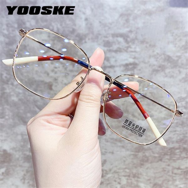 

fashion sunglasses frames yooske square women glasses men metal frame lady trending transparent eyeglasses myopia optical spectacles clear b, Black