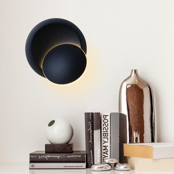 

5pcs/lot 8w wall lamp ac85-265v simple modern acrylic bedside for bedroom 360 degree rotation staircase aisle nordic outdoor lamps