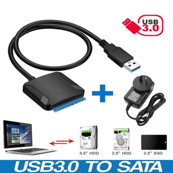 

computer cables & connectors usb to sata adapter cable 2.5/3.5 inch hard drive converter cord 3.0 hdd with us/eu/uk/au plug