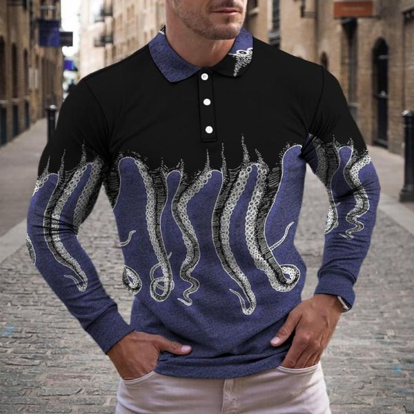 

men's casual shirts home wear terrific buttons ocs print men pullover autumn eye-catching for sports, White;black