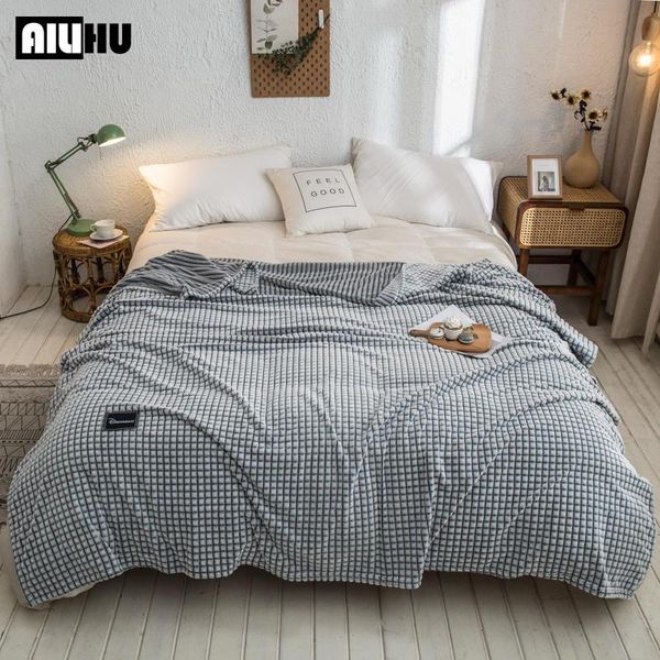 

blankets flannel plaid for beds coral fleece gray color plaids single bedspreads stitch super soft cozy warm blanket