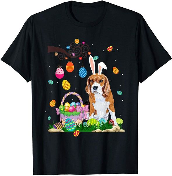 

beagle dog ear easter eggs shirt funny easter day men boys t-shirt, White;black