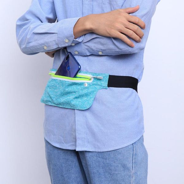 

outdoor bags sports waist bag waterproof lycra adjustable high-elastic belt lightweight storage pouch for money phone keys earphone (