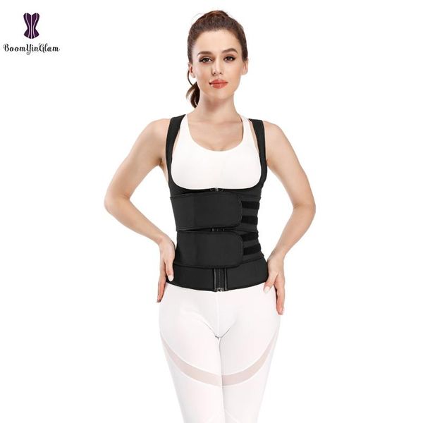 

bustiers & corsets women body shapewear adjustable vest latex waist trianer corset underbust plus size fajas shapers #662, Black;white