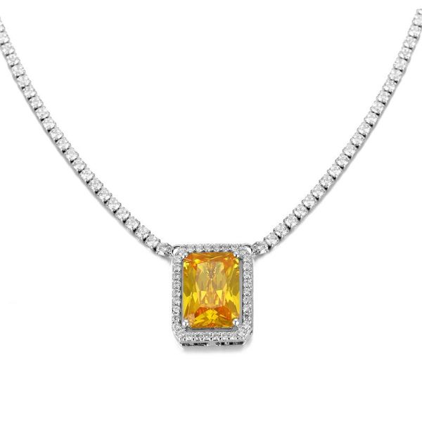 

Earrings & Necklace Fashion Necklaces Rectangular Square Discus Zircon Bracelet, Silver