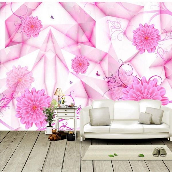 

wallpapers drop custom 3d wallpaper fashion chrysanthemum stereo tv backdrop theme bedroom el mural
