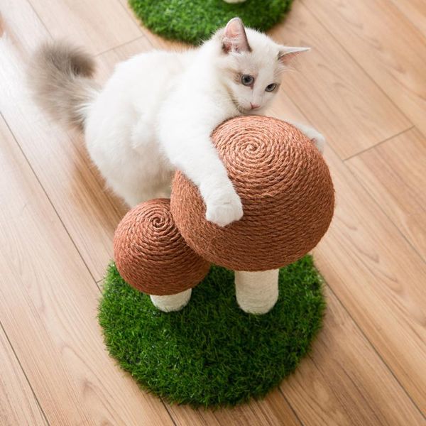

cat toys mushroom shaped scratching post kitten sisal board scratcher pet supply