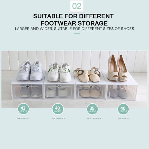 

shoes rack plastic stackable shoe boxes shoebox organizer for high heels sneakers storage drawers clothing & wardrobe