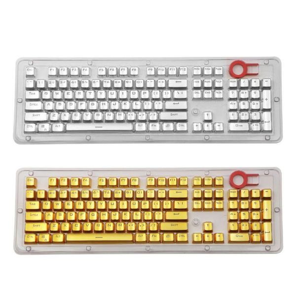 

mouse pads & wrist rests 104 keys pbt metal coating painted backlit s keycaps for mechanical keyboard