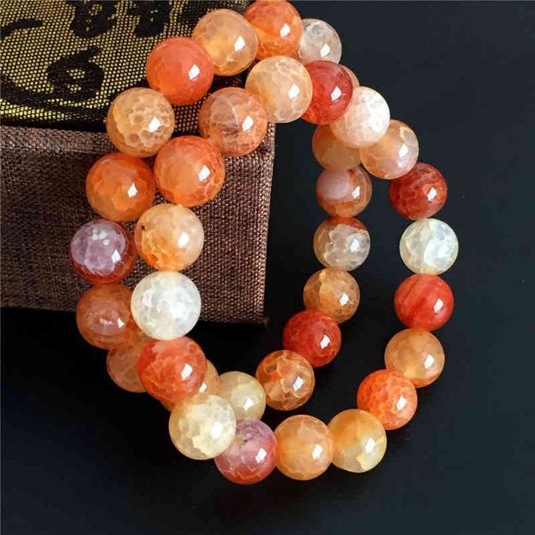 

chinese-style products agate bracelet beads diameter 8-14mm pink dragon split