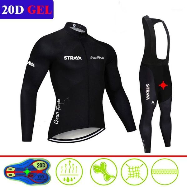 

strava cycling jersey long sleeve jerseys clothing bicycle team bike set1, Black;blue