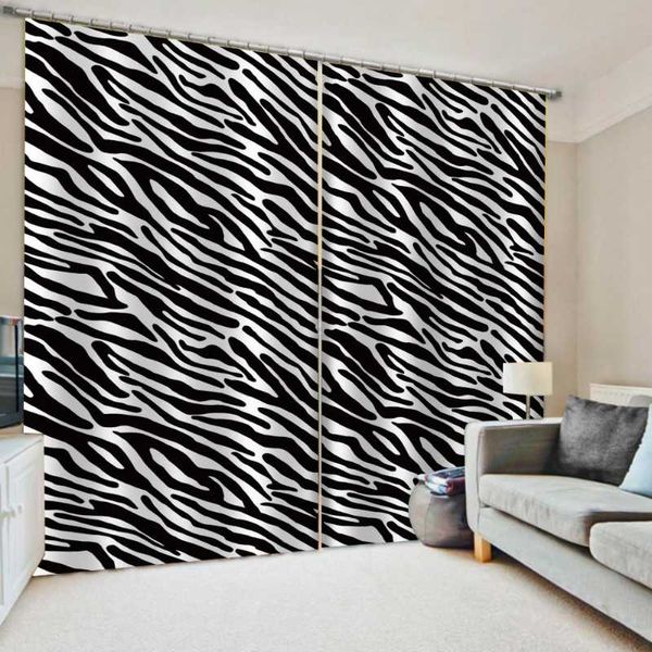 

curtain & drapes black and white blackout leopard po for living room bedroom window treatment custom fashion el