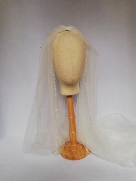 

bridal veils veil ivory pearl wedding veu noiva cathedral with crystals accessiories, Black