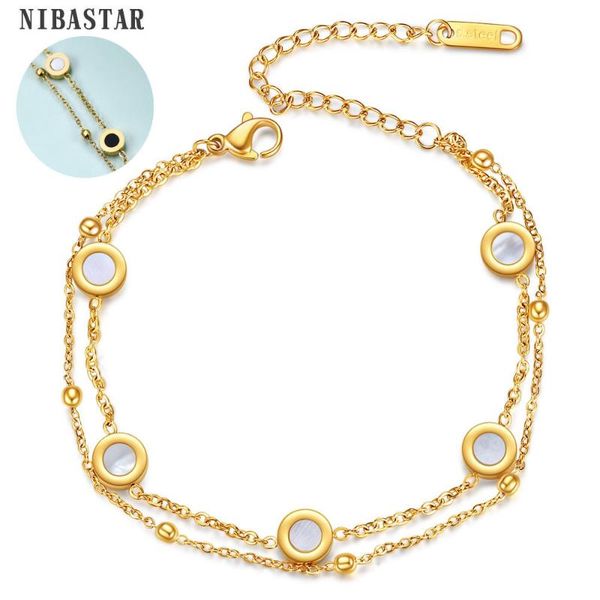 

anklets bohemia love round charm anklet foot jewelry rose gold color stainless steel shell for women girls, Red;blue