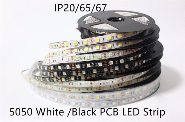 

ip20/65/67 white / black pcb dc12v led strip smd 5m 300led 60led/m white/warm white/rgb flexible ribbon waterproof strips
