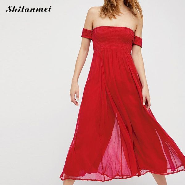 

women's jumpsuits & rompers vintage women long jumpsuit off shoulder womens solid slash neck backless beach overall macacao feminino, Black;white