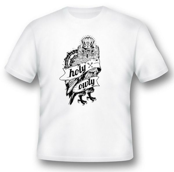 

holy owly owl black or white tee shirt, White;black