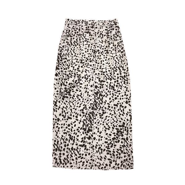 

perhaps u women dot print midi long skirt casual empire pencil skirt s0240 210529, Black