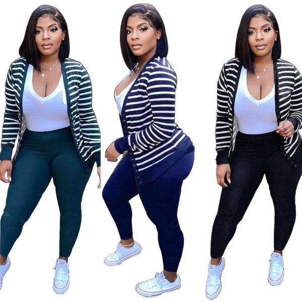 

women's two piece pants cutubly 2 set legging pant cardigan shirts women excluding vest striped trousers suit casual autumn outfit sets, White