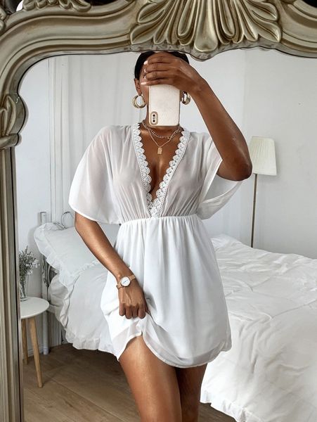 

sheer mesh cover up 750s#, White;black