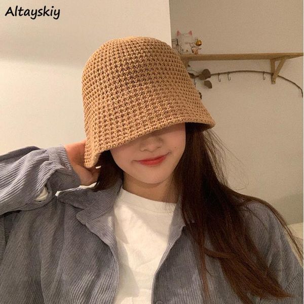 

wide brim hats bucket women breathable linen sun shading all-match design high street mujer korean style caps fashion arrival, Blue;gray