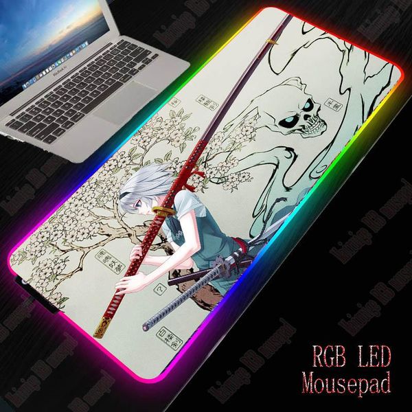 

mouse pads & wrist rests anime blossoms blue cherry rgb gaming computer mousepad large pad gamer carpet big led play desk mat