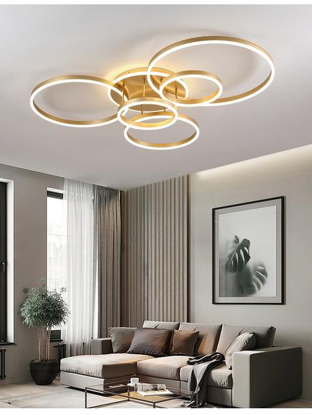 

pendant lamps gold white modern led chandelier lighting for living study room dimmable indoor parlor foyer lustres lampadario luminaire