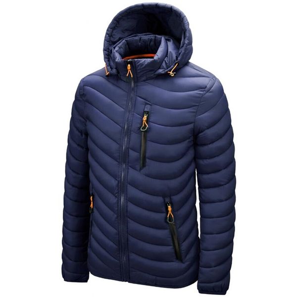 Piumino invernale da uomo Giacca a vento con cappuccio Giacca calda Capispalla indefinito Leggero Abbigliamento moda casual portatile Veste Homme 210910