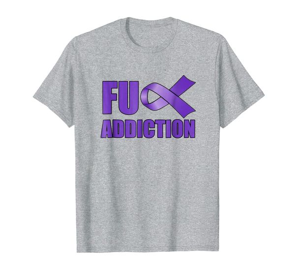 

overdose awareness day purple ribbon fu addiction t-shirt, White;black