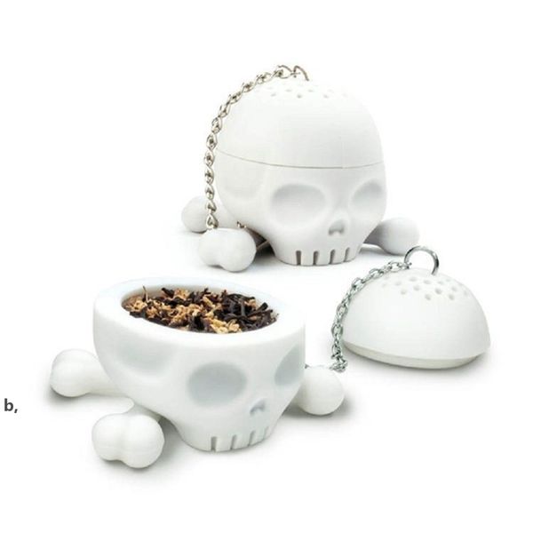 Totenkopf-Tee-Ei, Silikonsieb, lose Blätter, Teefilter, Teeliebhaber-Tasse, Kaffeetasse, kreatives Geschenk, Partyzubehör, RRA11572