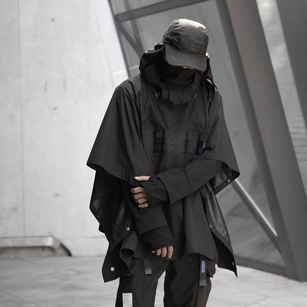 

men's jackets raincoat windproof waterproof techwear ninjawear darkwear outdoor whrs fashion jacket men, Black;brown