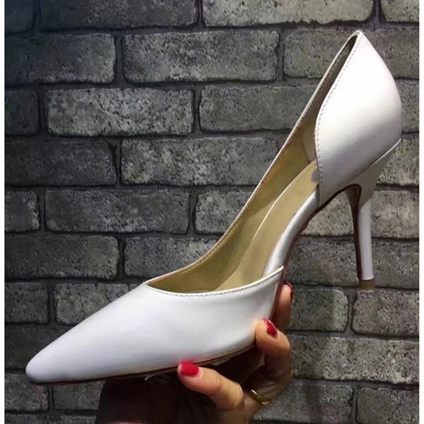 

dress shoes luxury nude red heels pumps pointed toe high women 8cm 10cm stiletto woman zapatos mujer wedding, Black