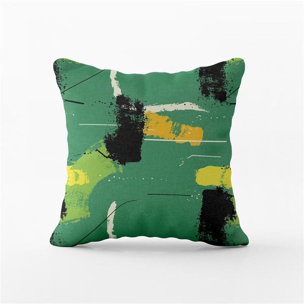 

pillow case nordic living room color oil painting brush pattern cushion cover sofa decorative short plush