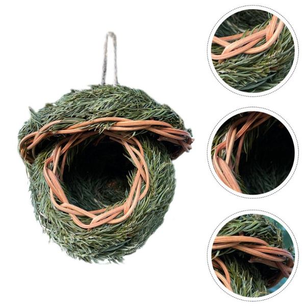 

bird cages 1pc woven nest hanging house garden adornment (random color)