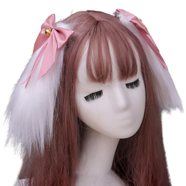 

other event & party supplies women girls cute furry long ears hair clips japanese style lolita kawaii animal hairpins sweet bow