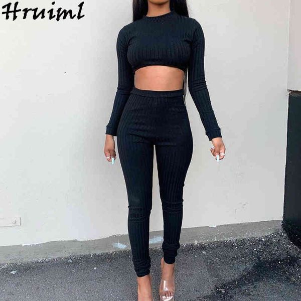 

Women's Tracksuits Crop Top Women Two Piece Set Fashion Solid Long Sleeve Woman Tshirts Pencil Pants Sweatsuit Outfits Plus Size Ropa P, Gray
