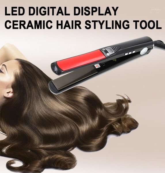 

selling led display hard titanium plates flat iron straightening irons professional styling tools hair straightener1, Black