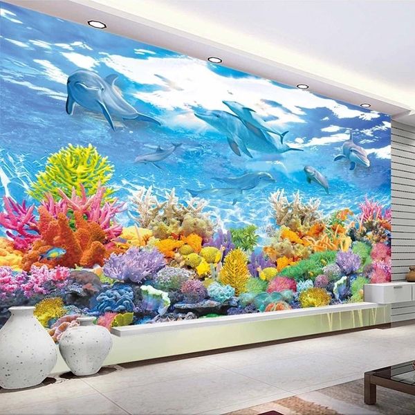 

custom po wall paper 3d underwater world painting living room children's bedroom mural self adhesive wallpaper wallpapers