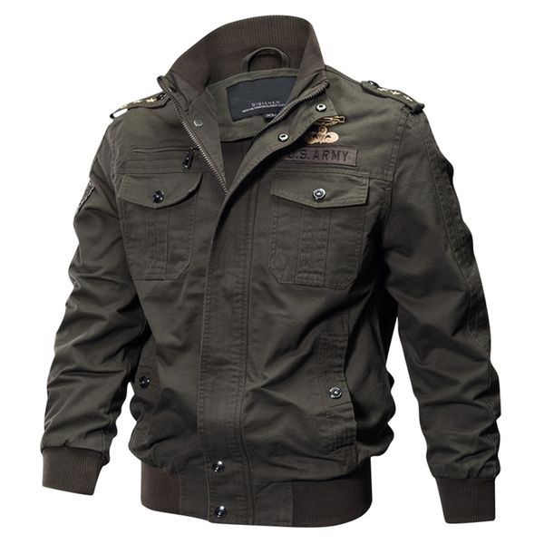 Plus Size Military Bomberjacke Männer Frühling Herbst Casual Multi-Pocket Pilot Jacken Männliche Armee Fracht Flug Herren Jacken M-6XL 210723