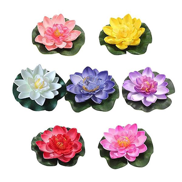 

garden decorations 7pc floating flower artificial water l ily otus warm feeling beautiful vivid flowers