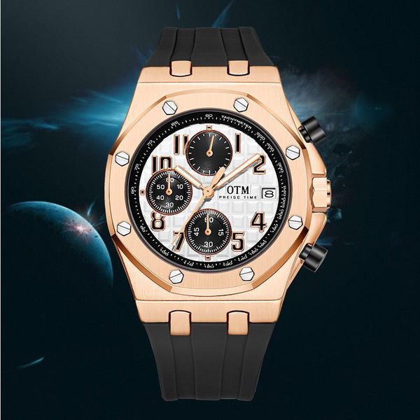 

wristwatches fashion men watches 2021 luxury stainless steel waterproof quartz watch brand business chronograph relogio masculino, Slivery;brown
