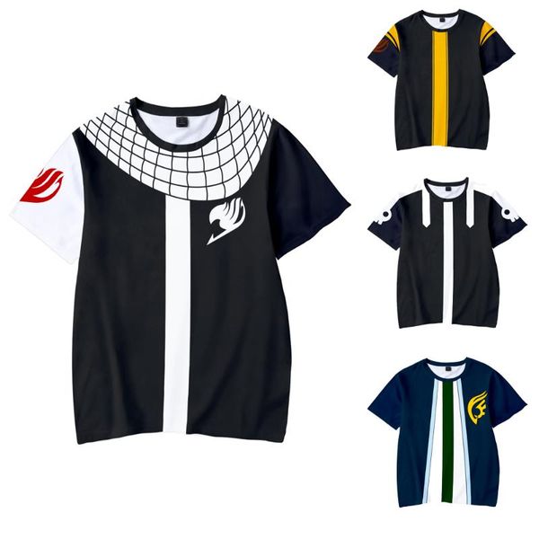 

men's t-shirts 3d anime fairy tail t shirt men women short sleeves tees fashion summer casual boys cosplay outfit t-shirt, White;black