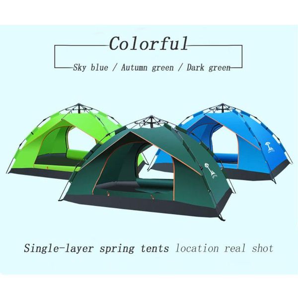 

3-4 person windproof waterproof anti uv single layer tent ultralight outdoor hiking camping picnic with carrying bag tents and shelters