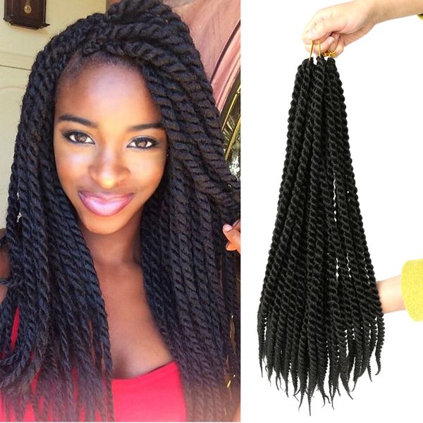 

senegalese twist braid hair 18/22 inch 30roots/pcs synthetic braiding hair extension crochet hair black red ls23