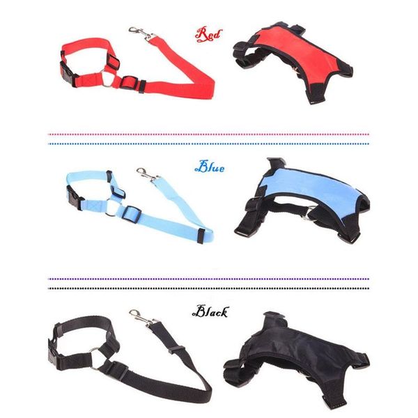 

dog collars & leashes breathable mesh harness leash with adjustable straps pet car automotive seat safety belt chest