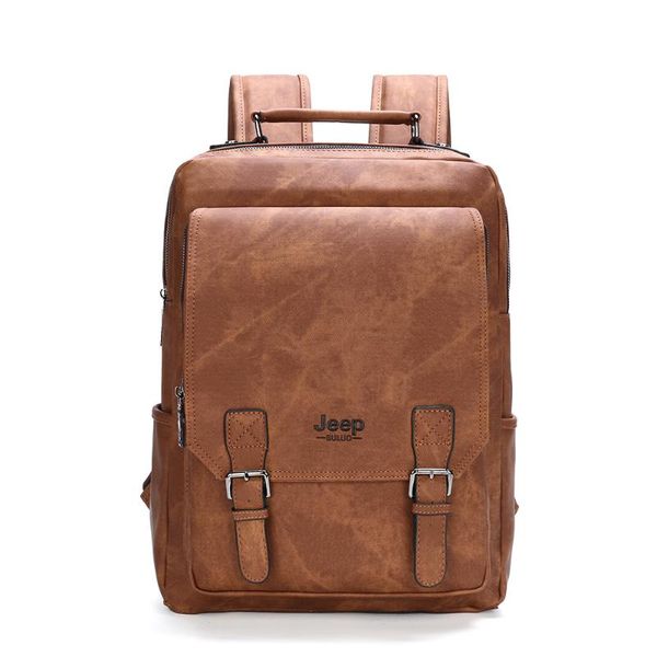 

men 15.6" lapschool bag leather backpacks travel multi male mochila military camouflage style backpack