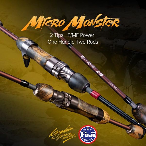 

boat fishing rods kingdom micromonster trout rod 1.55m 3 section casting spinning fuji guide ul light travel pole stream ejection lure